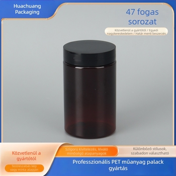 120ml fekete PET széles szájú üveg száraz gyümölcsökhöz és diófélékhez, lezárt tároláshoz