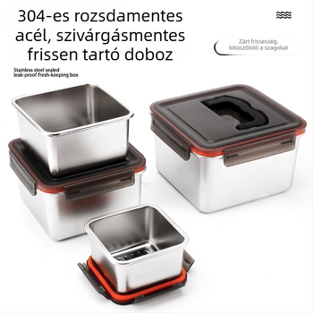 304/316 rozsdamentes acél ebédes doboz készlet, zárható élelmiszer-tároló edények, hűtő és fagyasztó használatra, kempingezéshez