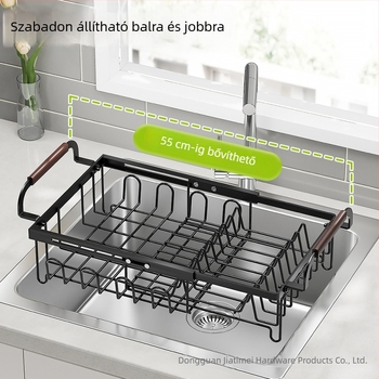 Teleszkópos edény- és tányérszárító állvány a konyhában