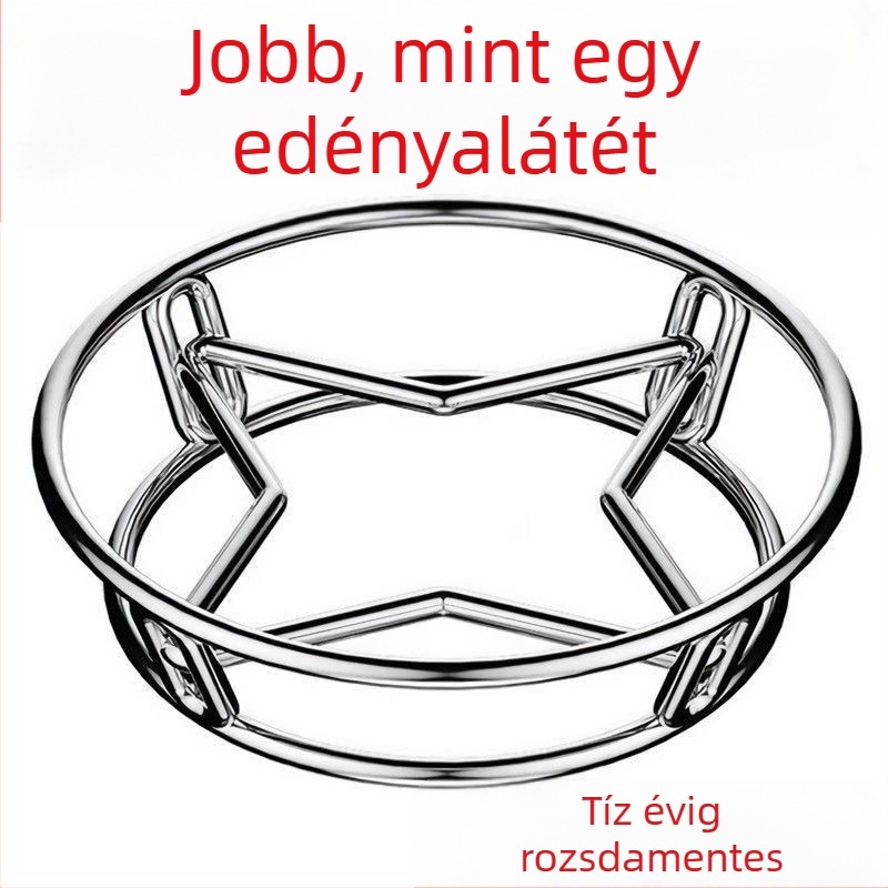 Erősített megvastagodott konyhai edénytartó, hőszigetelő kialítás, rozsdamentes acélból