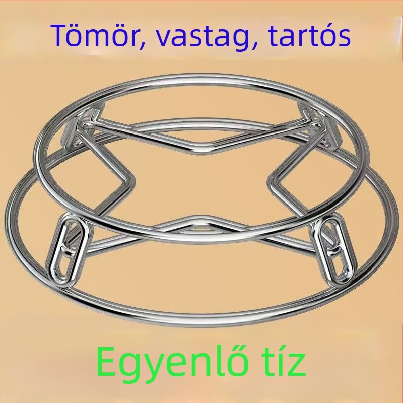 Erősített megvastagodott konyhai edénytartó, hőszigetelő kialítás, rozsdamentes acélból