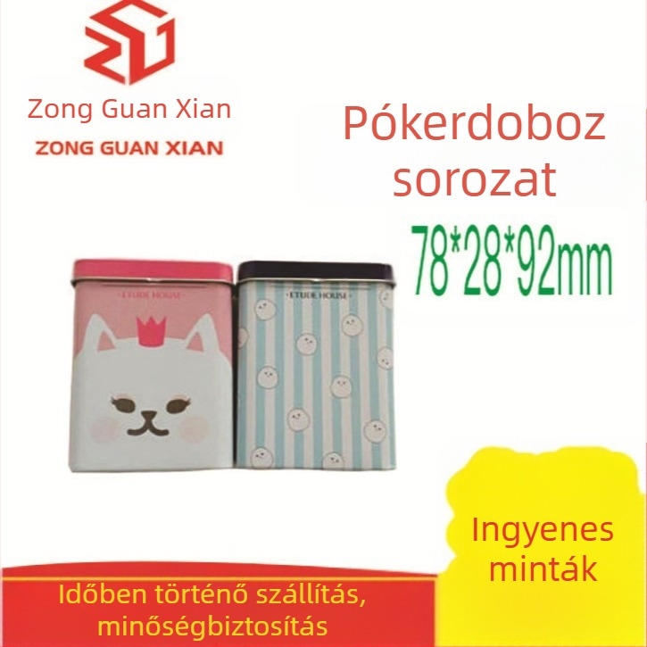 Hordozható ónból készült tároló kártyákhoz, édességekhez és cigarettákhoz; nedvességálló, zárt fémdoboz