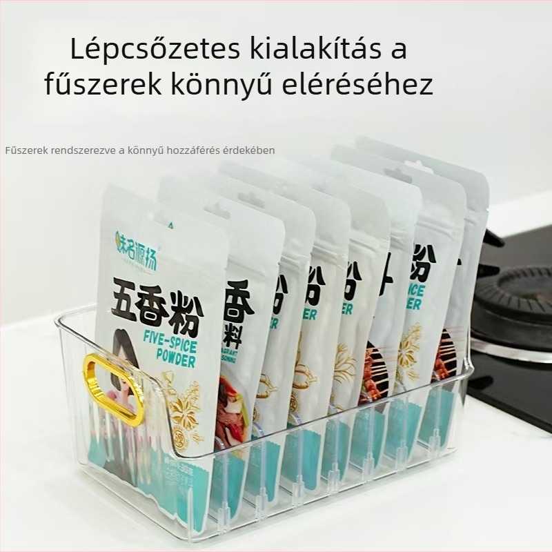 Konyhai fűszer rendező több rekesszel, műanyag tároló fűszerekhez, 60 rekesz