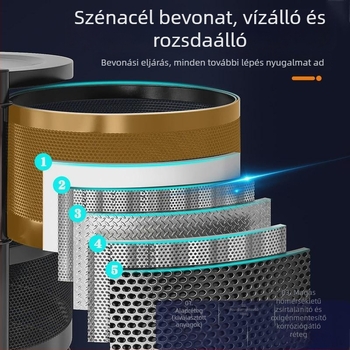 Konyhai forgó tároló állvány, padlón álló, 5‑szintes kör alakú gyümölcs- és nassolnivaló tároló
