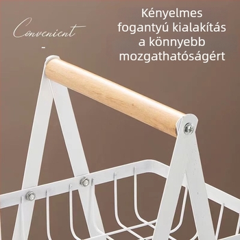 Háromszintes tárolóállvány kovácsoltvas rácsos gyümölcskosárral, nappaliba, tárolás száraz gyümölcsök és nassolnivalók számára, nagy kapacitás
