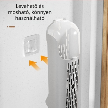 Fedéllel ellátott falra szerelhető műanyag evőpálcika tartó, konyhai szárításhoz és tároláshoz