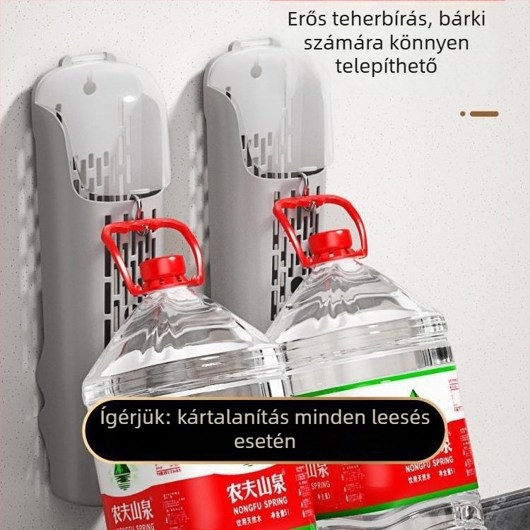 Fedéllel ellátott falra szerelhető műanyag evőpálcika tartó, konyhai szárításhoz és tároláshoz
