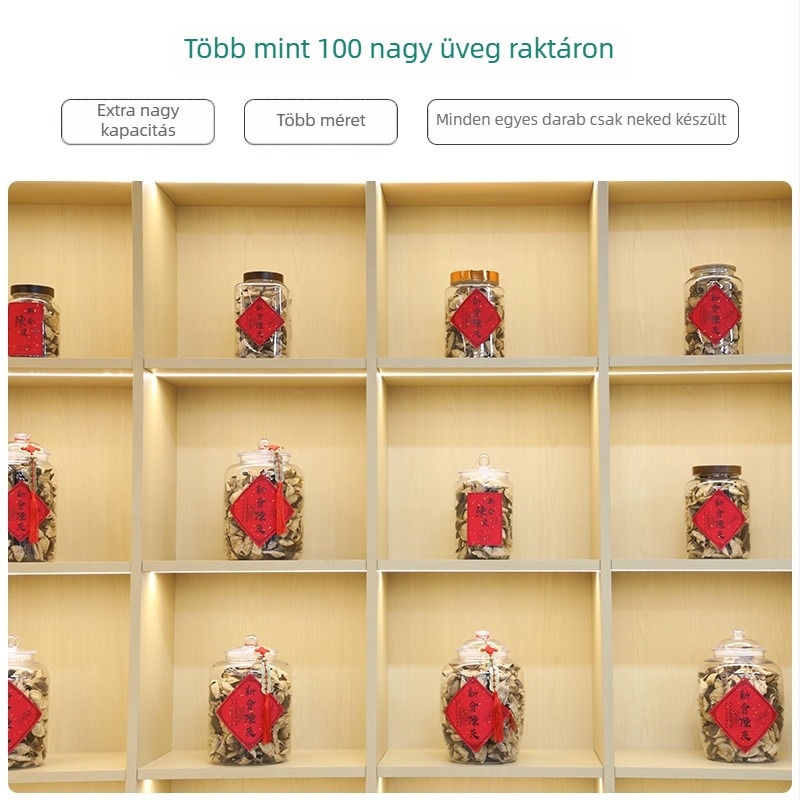Páraálló, élelmiszer-minőségű zárható edény, széles nyílású, 2 literes kapacitású, mandarinhéj tea tároló, JR-1320 golyófedéllel