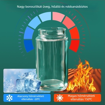 Fejlesztett sóadagoló és fűszercsomagoló készlet, üveg konyhai tároló, zárható, nedvességálló, sóadagolás