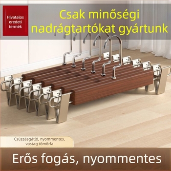Vintage fa nadrágtartó állvány otthoni használatra rozsdamentes acél csipeszekkel