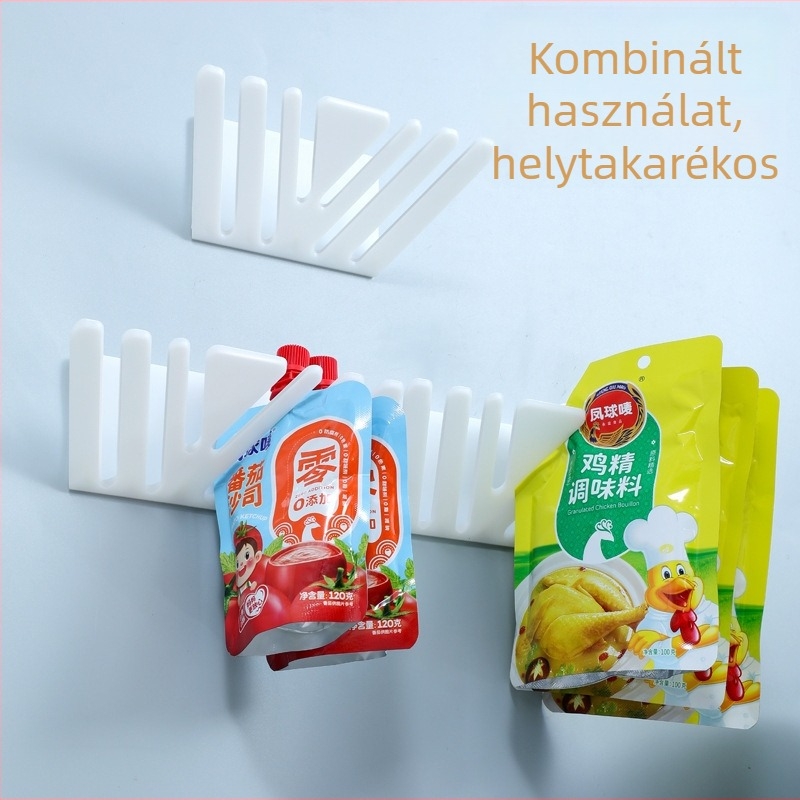 Falra szerelhető konyhai fűszertároló, multifunkcionális tároló, helytakarékos kialakítás