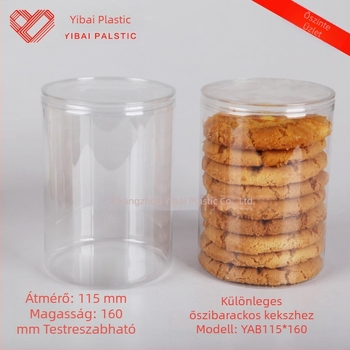 Vastag, átlátszó PET élelmiszer-tartály alumínium fedéllel, 115×160 mm, kandírozott őszibarack számára — testre szabható feldolgozás