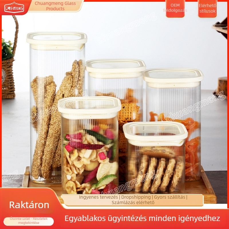 Üveg tárolóedény szilikon zárófedelemmel – konyhai tartó teához, szárított mandarinhéjhoz és gabonafélékhez
