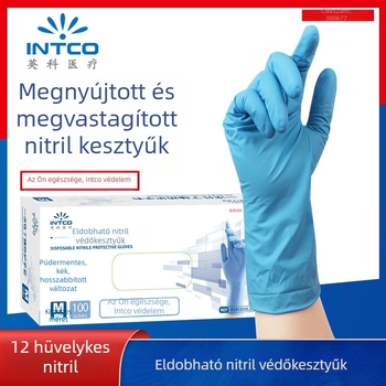 Yingke egyszer használatos nitril kesztyűk, meghosszabbított hosszúságú, háztartási higiénéhez, mosogatáshoz, konyhai használatra, tartós, vízálló, élelmiszer-minőségű