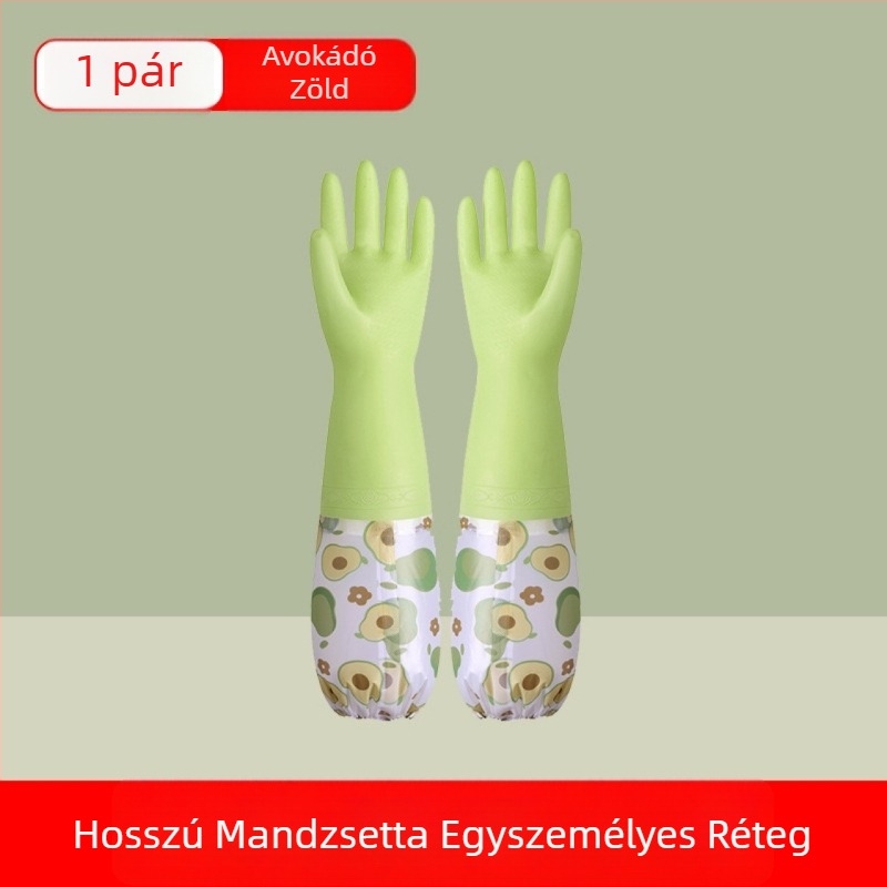 Vastagított fleece-bélszínes gumikesztyűk mosogatáshoz, vízálló és tartós, nőknek, őszi–téli használatra, tenyér melegítése