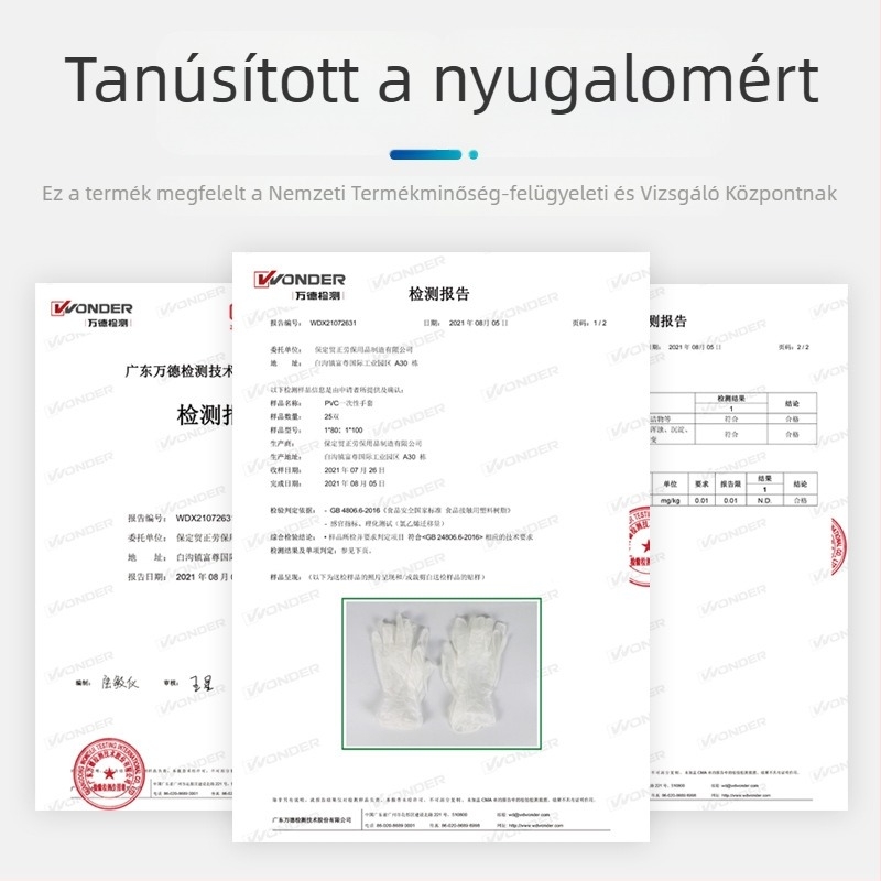 Helper PVC egyszer használatos kesztyűk, átlátszó kesztyűk konyhai és mosogatási felhasználásra, 100 darabos doboz, vízálló és foltálló
