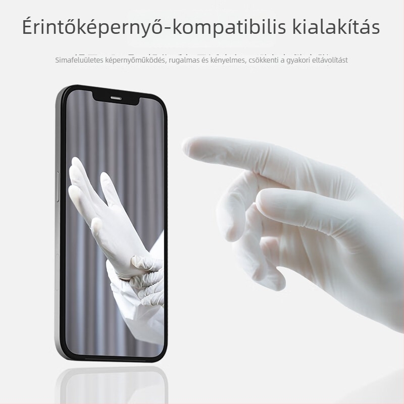 Egyszer használatos nitril kesztyűk, fehérek, háztartási konyhai használatra, zacskós csomagolásban