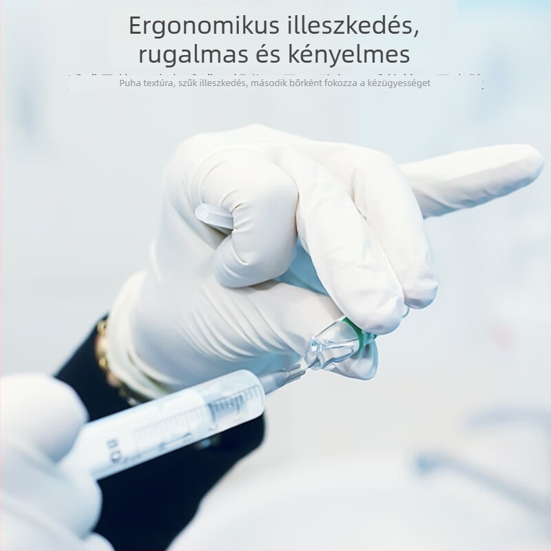 Egyszer használatos nitril kesztyűk, fehérek, háztartási konyhai használatra, zacskós csomagolásban