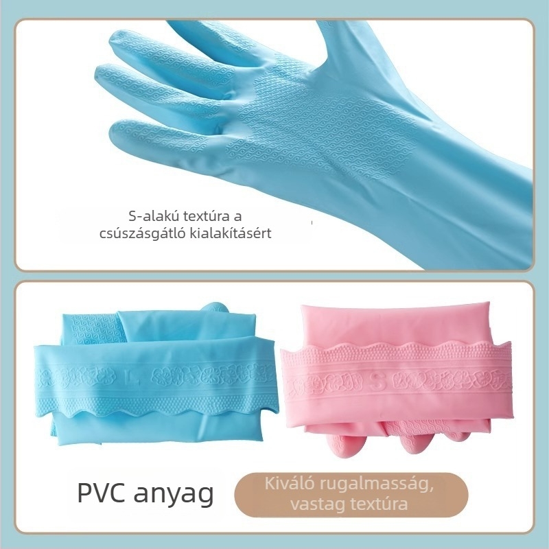Camellia PVC mosogató kesztyűk, vékonyak és tartósak, konyhai és háztartási feladatokra, modell C78013