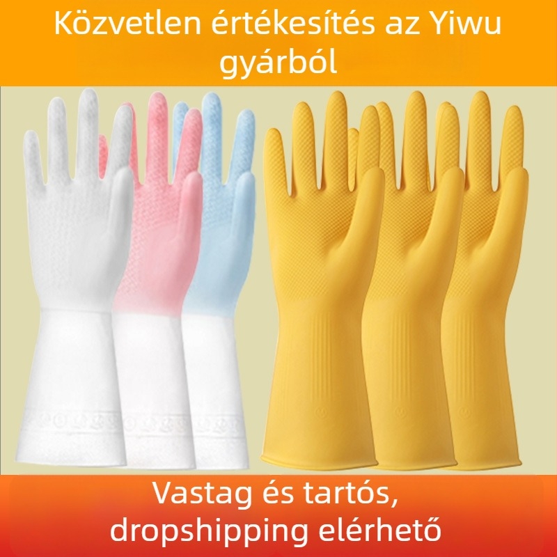 2 pár mosogatós kesztyű nőknek, téli konyhai használatra, latex, vízálló