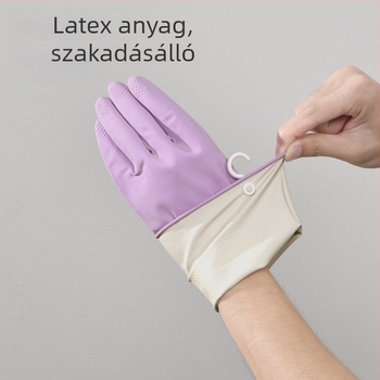 Háztartási latex kesztyűk, vízállóak és tartósak, 34 cm hosszúak, mosogatáshoz, zöldségekhez és ruhákhoz.