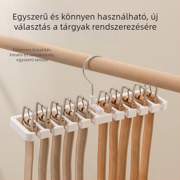 Nagy öv- és ruhakasztó rendező 10 lyukkal, övek, nyakkendők és sálak tárolására
