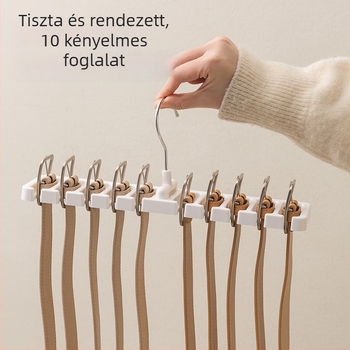 Nagy öv- és ruhakasztó rendező 10 lyukkal, övek, nyakkendők és sálak tárolására