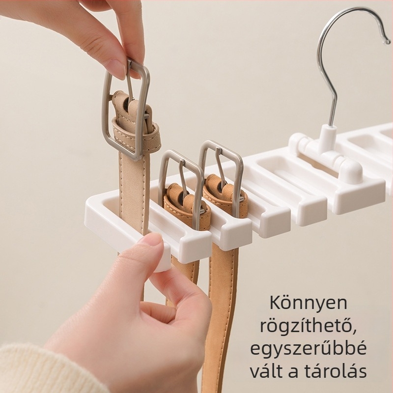 Nagy öv- és ruhakasztó rendező 10 lyukkal, övek, nyakkendők és sálak tárolására