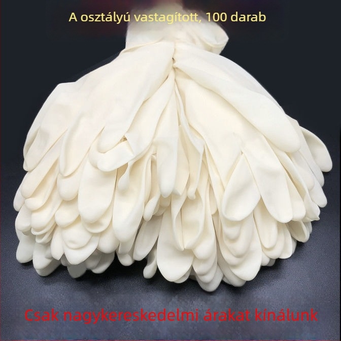 Egyszer használatos latex kesztyűk vastagított PVC-vel, élelmiszer-minőségű, konyha- és háztartási használatra, vízálló és olajálló.