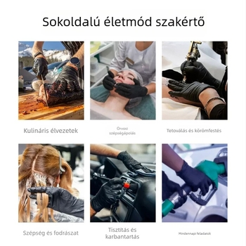 Fekete egyszer használatos nitril kesztyűk – nagy rugalmasságú, tiszta nitril, ipari karbantartás és háztartási takarítás