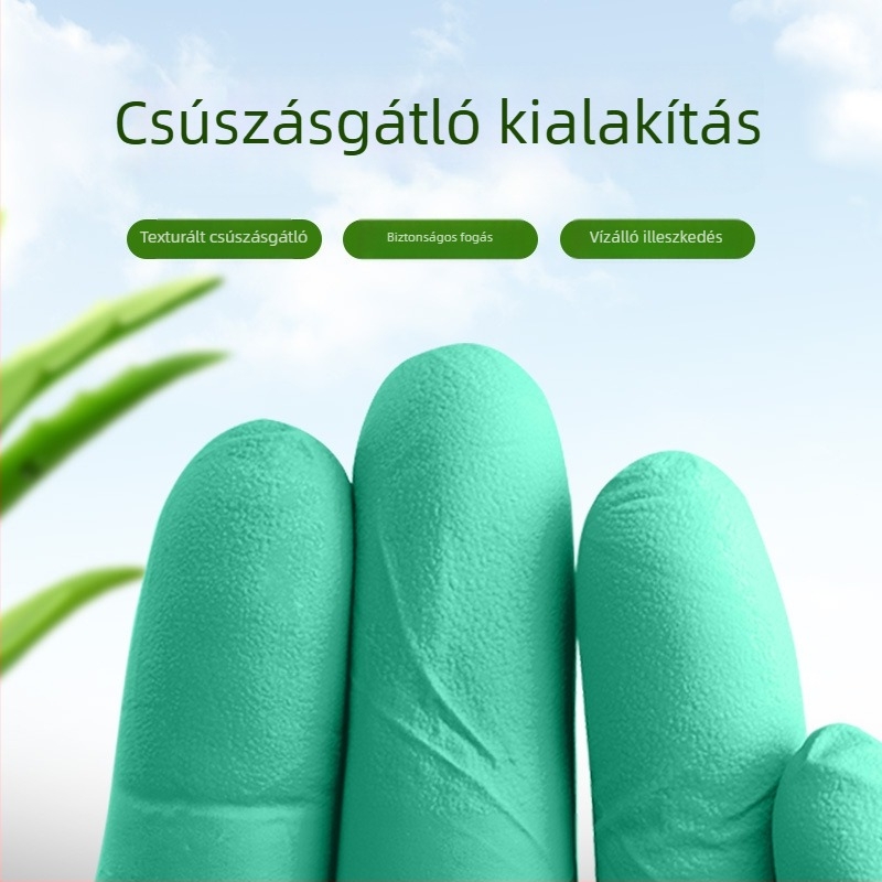 Zöld Aloe Vera nitril kesztyűk, 12 hüvelykes hosszú, háztartási, szállodai tisztítás és szépségszalon használatra