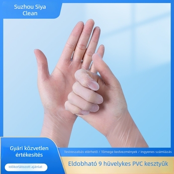 Egyszer használatos PVC kesztyűk, átlátszó, vastagodott, 100-dobozos csomag, háztartási takarítás, konyha, catering