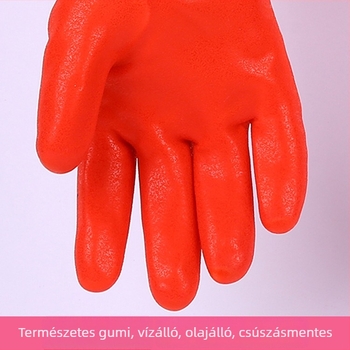 Fleece-béléssel készült vastag gumírozott edénymosó kesztyű hosszú ujjal, meleg otthoni konyhai használatra