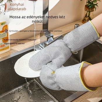 Vastagított, hosszú ezüstszálas mosogatókesztyűk, vízállóak, égésállóak és olajállóak.