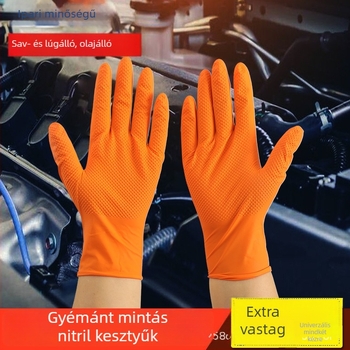 Egyszerhasználatos nitril kesztyű gyémántmintával, megerősített, csúszásmentes, kopásálló, otthoni konyhai használatra és ipari védelemre, vízálló