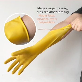 Latex kesztyűk háztartási tisztításhoz – vékony, 28 cm hosszú, mosogatáshoz и és ruhamosáshoz