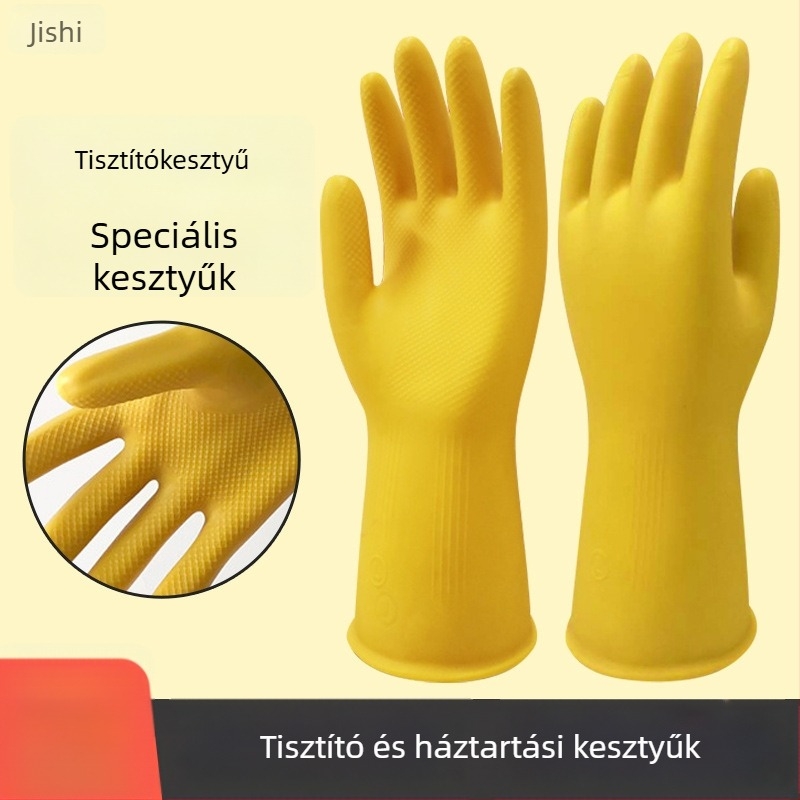 Latex kesztyűk háztartási tisztításhoz – vékony, 28 cm hosszú, mosogatáshoz и és ruhamosáshoz
