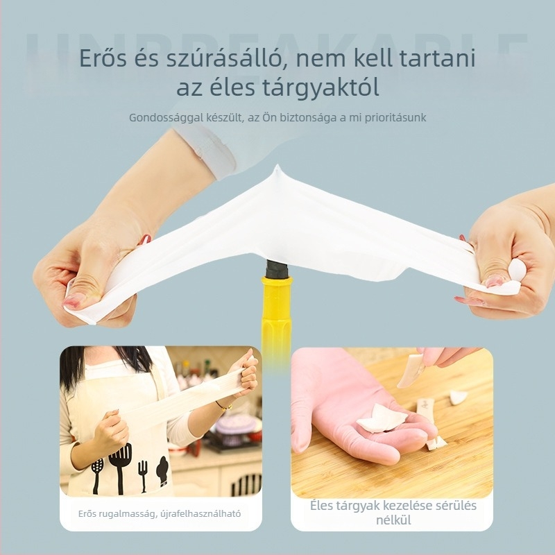 Élelmiszerbiztonsági nitril kesztyűk mosogatáshoz, hosszított kivitel, megvastított kialakítás, vízálló, háztartási konyhához