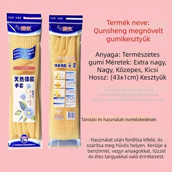 43 cm hosszú vastag latex kesztyűk háztartási használatra – mosogatáshoz és mosáshoz, nem egyszer használatos