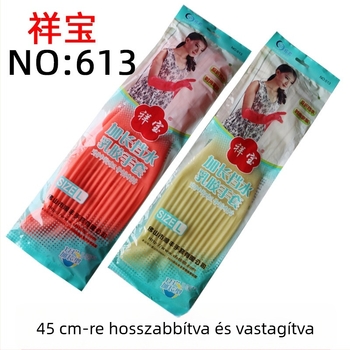 Xiangbao 45 cm hosszú, meghosszabbított és vastagított vízálló mosogatós kesztyűk, strapabíró konyhai gumikesztyű 613