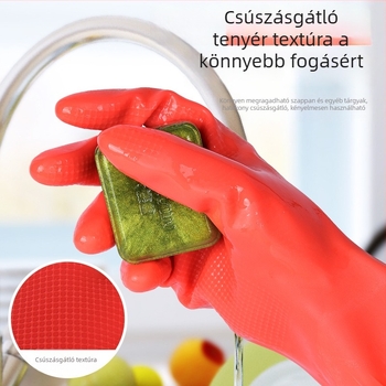 Xiangbao 45 cm hosszú, meghosszabbított és vastagított vízálló mosogatós kesztyűk, strapabíró konyhai gumikesztyű 613