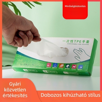 TPE élelmiszer-minőségű egyszer használatos kesztyűk mosogatáshoz és konyhai feladatokhoz, tartós otthoni használatra
