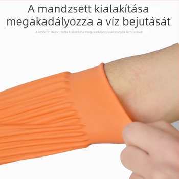 Vastag latex kesztyűk konyhai és háztartási tisztításra, hosszú vízálló kesztyű, nagy méret