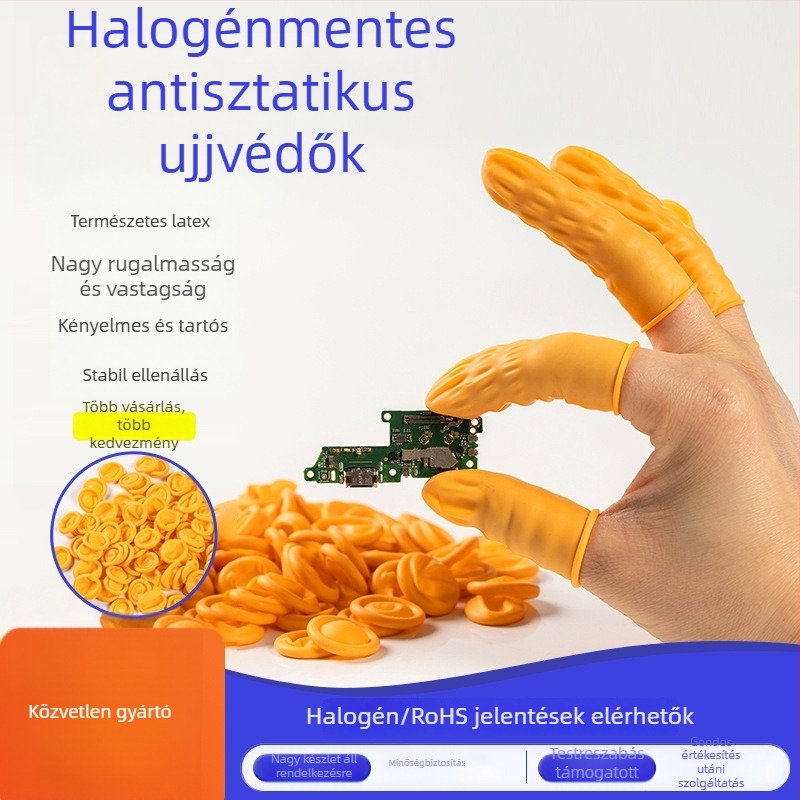 Halogénmentes anti-sztatikus ujjvédők, vastagított, kopásálló, csúszásmentes elektronikai és félvezetős összeállításhoz