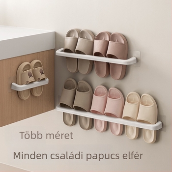 Lazy Corner papucsakasztó, falra szerelhető, fúrás nélkül, fürdőszoba és konyha tároló, egyrudas multifunkcionális rendező