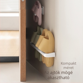 Lazy Corner papucsakasztó, falra szerelhető, fúrás nélkül, fürdőszoba és konyha tároló, egyrudas multifunkcionális rendező