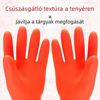 Hosszú latex kesztyű velúr béléssel, konyhai és háztartási használatra, téli vízálló a mosogatáshoz és a ruhák mosásához
