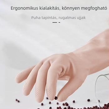 Két színű latex kesztyű otthoni használatra, vízálló és tartós, mosogatáshoz, zöldségek tisztításához és mosáshoz