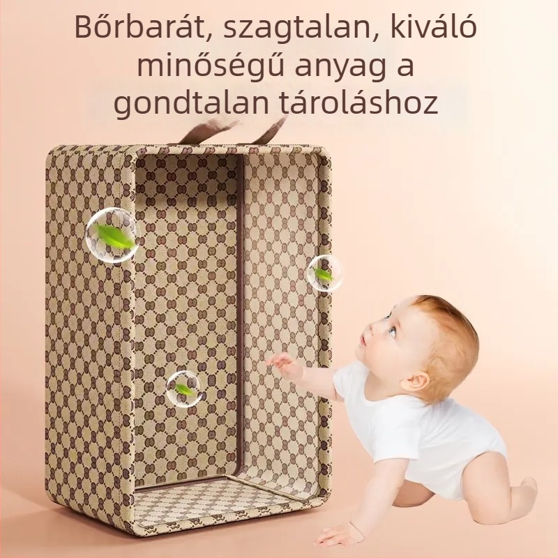 Összecsukható gardrób tároló doboz, nagy kapacitású 20–30 L, ruhák és nadrágok számára, nedvességálló
