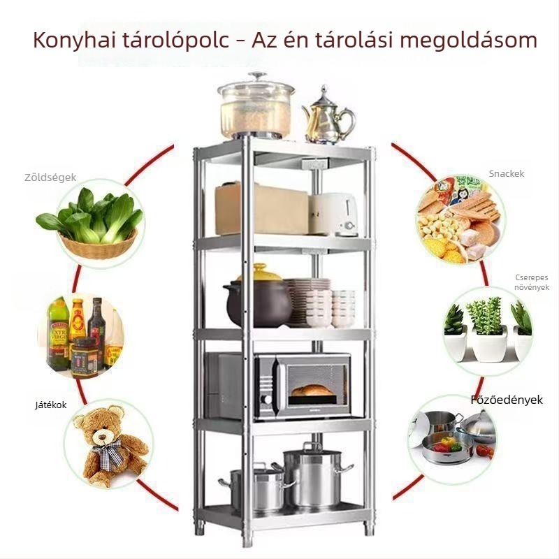 Megvastagított rozsdamentes acél virágcserép tartó a konyhai résekhez, többszintes tároló edényekhez és egyéb holmikhoz